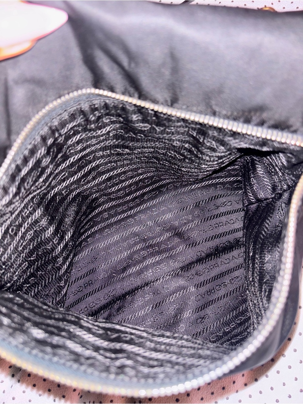 Prada Black Nylon Messenger Bag with Gold Hardware - Picture 6 of 15